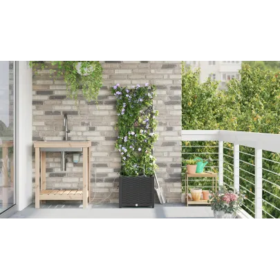 Jardiniera cu Sistem Irigație Neagră | Livrare Gratuită