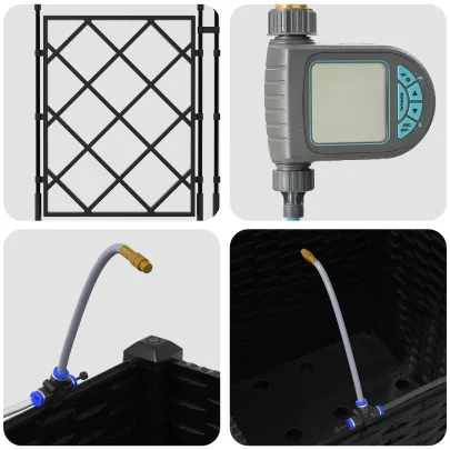 Jardiniera cu Sistem Irigație Neagră | Livrare Gratuită