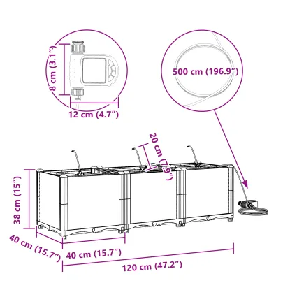 Containere Gradina cu Irigare Automata 3 buc | Livrare Gratuita