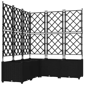 Ghiveci Grădină cu Trellis Negru 120x120x143 cm - Comandă Acum 2