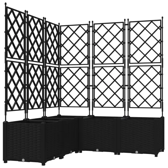 Ghiveci Grădină cu Trellis Negru 120x120x143 cm - Comandă Acum