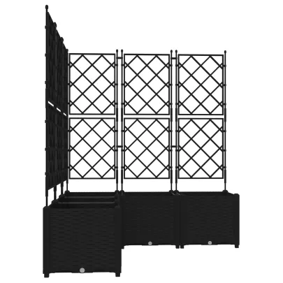 Ghiveci Grădină cu Trellis Negru 120x120x143 cm - Comandă Acum