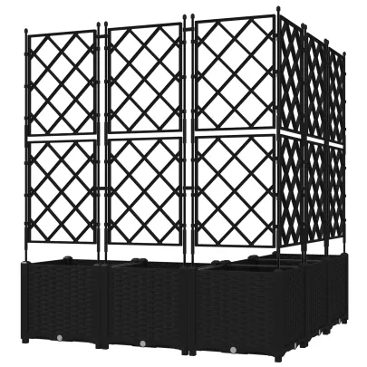 Ghiveci Grădină cu Trellis Negru 120x120x143 cm - Comandă Acum