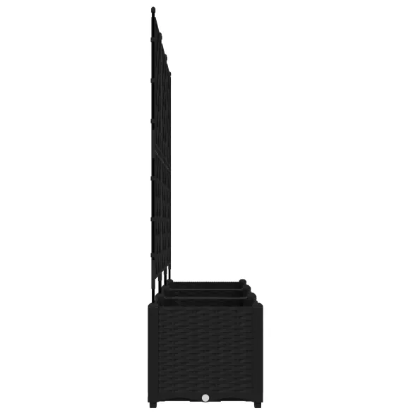 Ghiveci Grădină cu Grătar 3 buc Negru | Livrare Gratuită