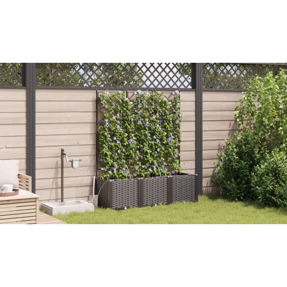 Jardiniere cu Irigație Automată 3 buc Brown - Livrare Gratuită