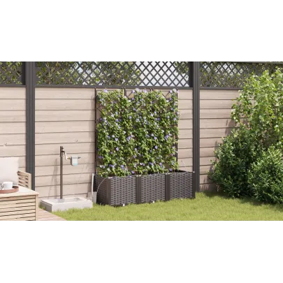 Jardiniere cu Irigație Automată 3 buc Brown - Livrare Gratuită