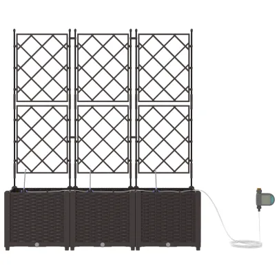 Jardiniere cu Irigație Automată 3 buc Brown - Livrare Gratuită