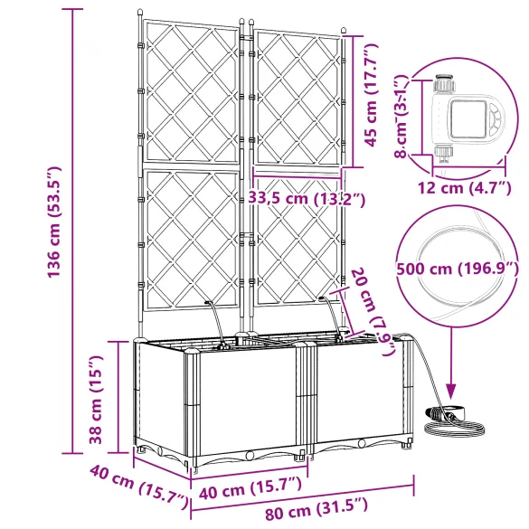 Ghiveci Grădină cu Sistem Irigare - Livrare Gratuită