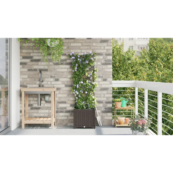 Jardiniere cu Sistem Irigare Maro - Grădină Modernă