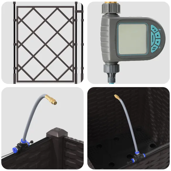 Jardiniere cu Sistem Irigare Maro - Grădină Modernă