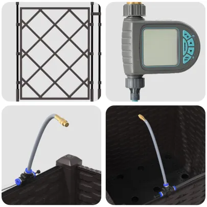 Jardiniere cu Sistem Irigare Maro - Grădină Modernă