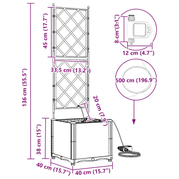 Jardiniere cu Sistem Irigare Maro - Grădină Modernă
