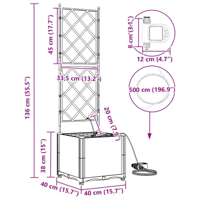 Jardiniere cu Sistem Irigare Maro - Grădină Modernă