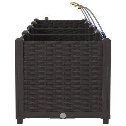 Ghivece Grădină cu Irigare - Set 4 bucăți Maro