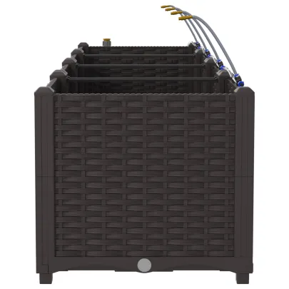 Jardiniere cu Irigare Automată 3 buc - Maro | Livrare Gratuită