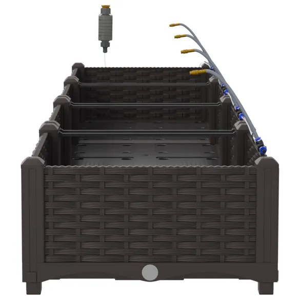 Jardiniere cu Sistem Irigație 4 Secțiuni Maro | Livrare Gratuită