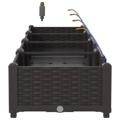 Jardiniere cu Sistem Irigație 4 Secțiuni Maro | Livrare Gratuită