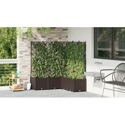 Ghiveci Grădină cu Spalier 5 piese Maro 120x120x143 cm