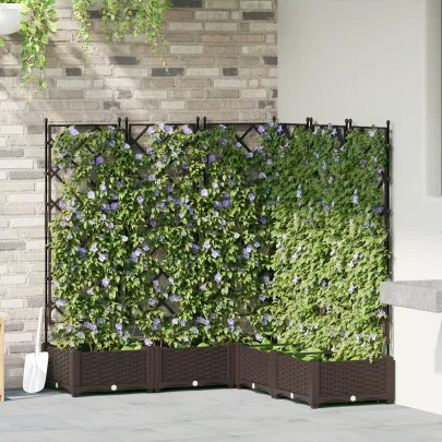 Jardiniere Verticală 5 Piese Maro 120x120x125,5 cm | Livrare Gratuită