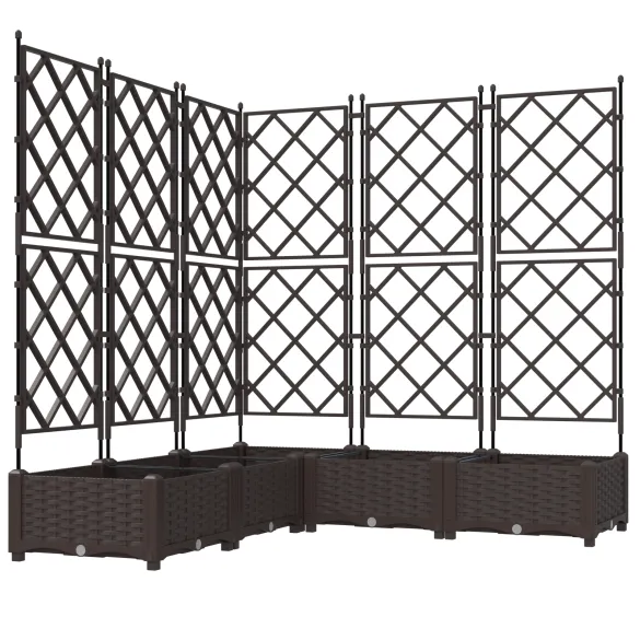 Jardiniere Verticală 5 Piese Maro 120x120x125,5 cm | Livrare Gratuită