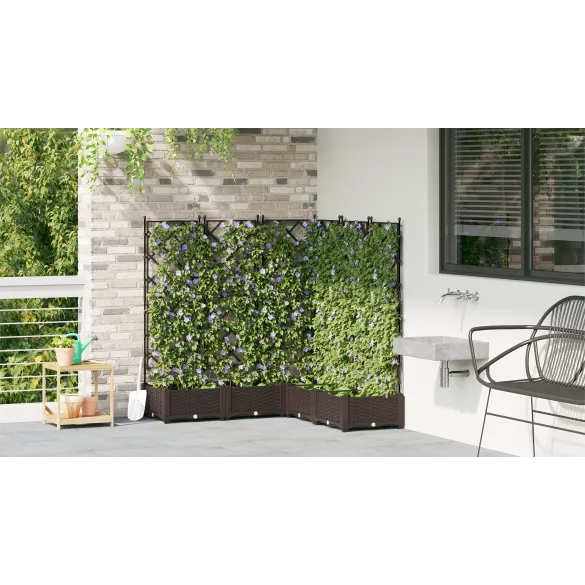 Jardiniere Verticală 5 Piese Maro 120x120x125,5 cm | Livrare Gratuită