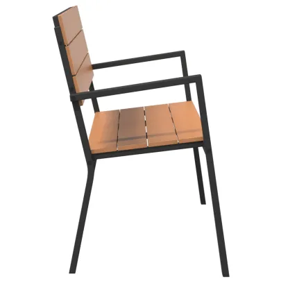 Bancă grădină rezistentă WPC și oțel - Livrare gratuită