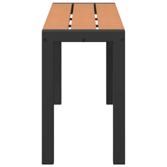 Bancă Grădină 100 cm - Oțel și WPC, Maro-Negru | Livrare Gratuită