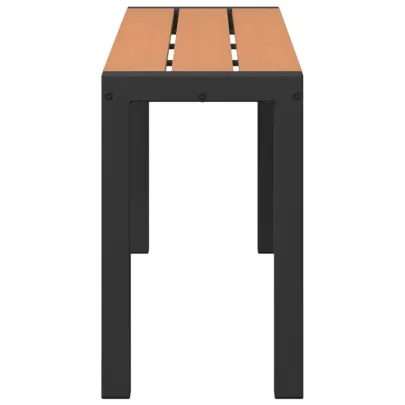 Bancă Grădină 100 cm - Oțel și WPC, Maro-Negru | Livrare Gratuită