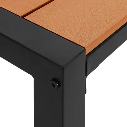 Bancă Grădină 100 cm - Oțel și WPC, Maro-Negru | Livrare Gratuită
