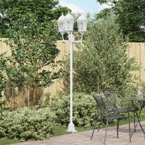 Stâlp Iluminat Exterior 3 Lămpi E27 | Alb 220 cm