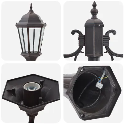 Stâlp Iluminat Grădină Bronz 235 cm cu 2 Lămpi E27 | vidaXL