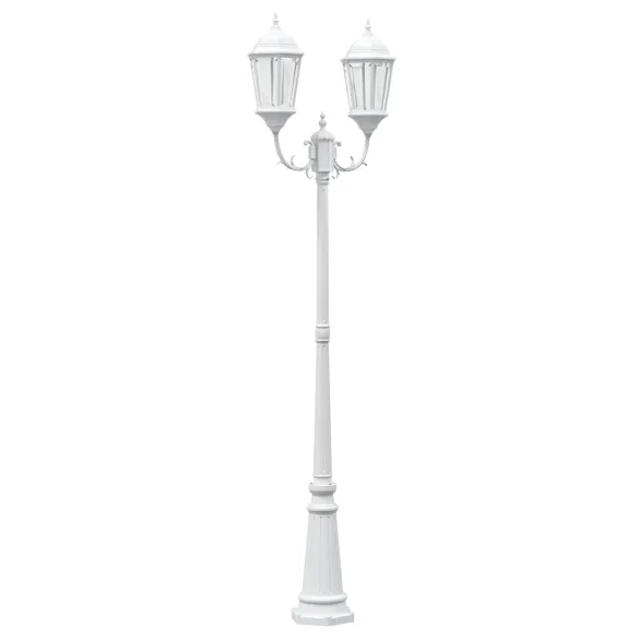 Stâlp de Lumini Grădină 2-Lămpi E27, Alb | 235 cm | Aluminiu Stâlp de Lumini Grădină 2-Lămpi E27, Alb | 235 cm | Aluminiu