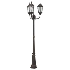 Stâlp Lumină Grădină 3 Lămpi Bronz Aluminiu | vidaXL 2