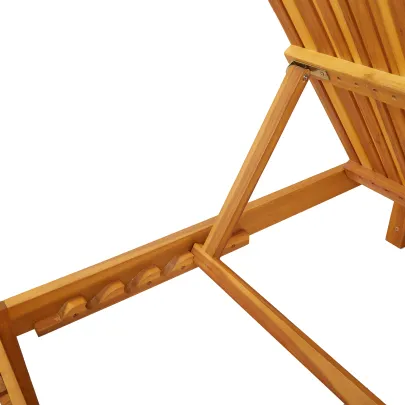 Șezlong Exterior din Lemn de Acacia cu Pernă | Comandă Acum