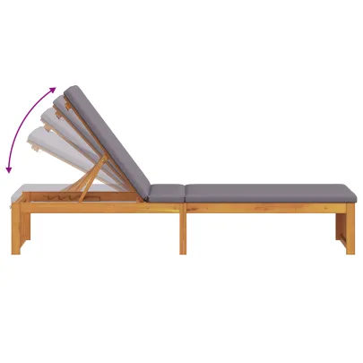 Șezlong Exterior din Lemn de Acacia cu Pernă | Comandă Acum