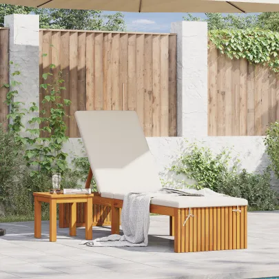 Șezlong Lemn Acacia | Mobilier Exterior Rezistent | Livrare Gratuită