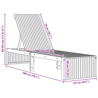 Șezlong Lemn Acacia | Mobilier Exterior Rezistent | Livrare Gratuită