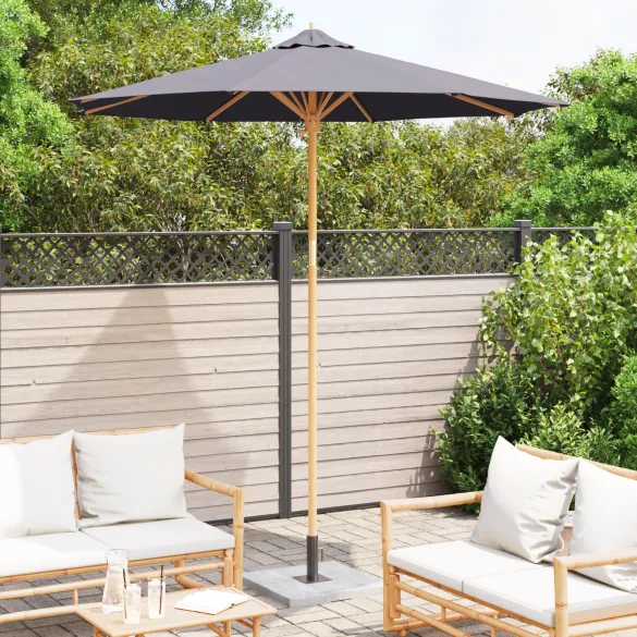 Parasol Bambus Gri 240x260 cm - Livrare Gratuită