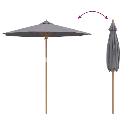 Parasol Bambus Gri 240x260 cm - Livrare Gratuită