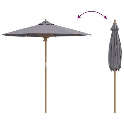 Umbrelă Grădină Antracit Bambus 230 cm | Livrare Gratuită