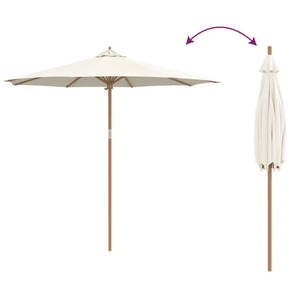 Parasol Bambus Crem 270x260 cm - Livrare Gratuită