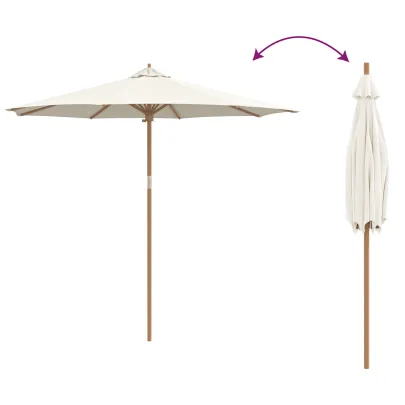 Parasol Bambus Crem 270x260 cm - Livrare Gratuită