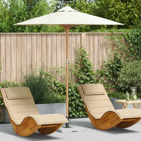 Parasol Grădină Bambus Crem 217x230 cm | Livrare Gratuită