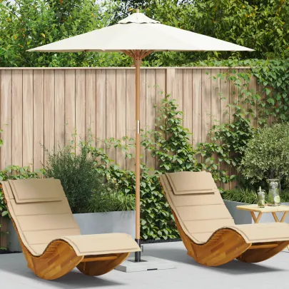Parasol Grădină Bambus Crem 217x230 cm | Livrare Gratuită