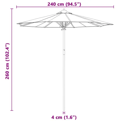Parasol Bambus Grădină 240x260 cm - Livrare Gratuită