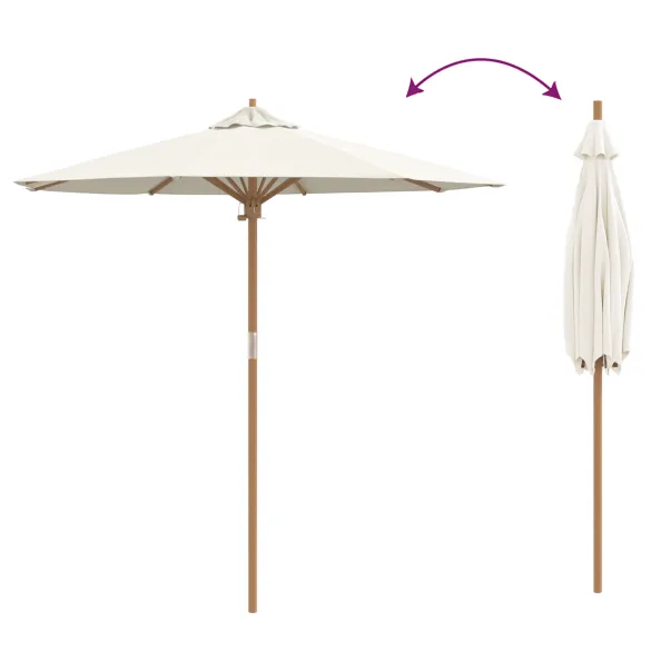 Parasol Grădină Bambus Crem 217x230 cm | Livrare Gratuită