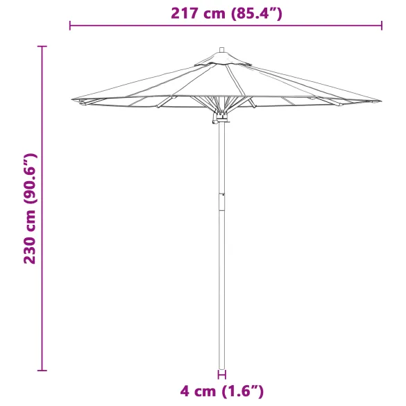 Parasol Grădină Bambus Crem 217x230 cm | Livrare Gratuită