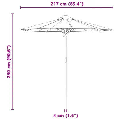 Parasol Grădină Bambus Crem 217x230 cm | Livrare Gratuită
