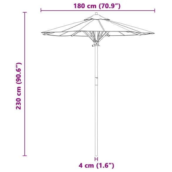 Umbrelă de Grădină Bambus 180x230 cm - Livrare Gratuită