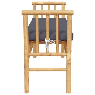 Bancă Bambus pentru Exterior cu Pernă 110cm - Livrare Gratuită